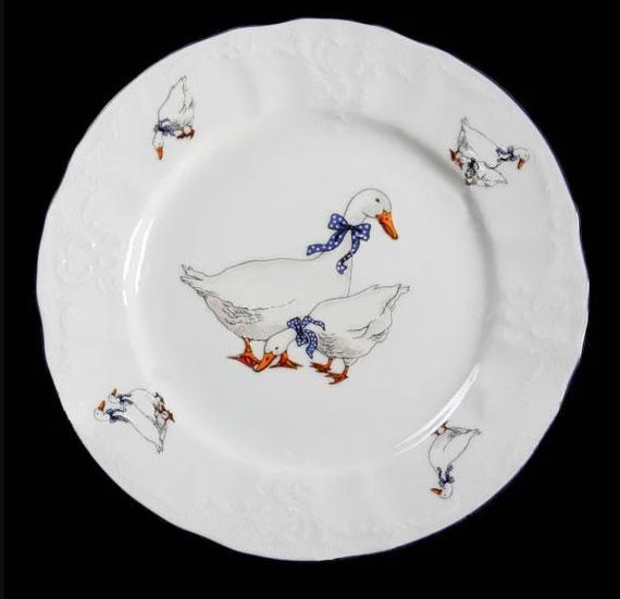 Набір глибоких тарілок Thun Bernadotte Гуси 5936B59-23-6 23 см 6 шт | Зображення 1