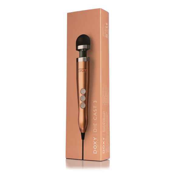 Вибромассажер DOXY Die Cast 3 Rose Gold, очень мощный, питание 220В, металлический корпус sexstyle | Зображення 5