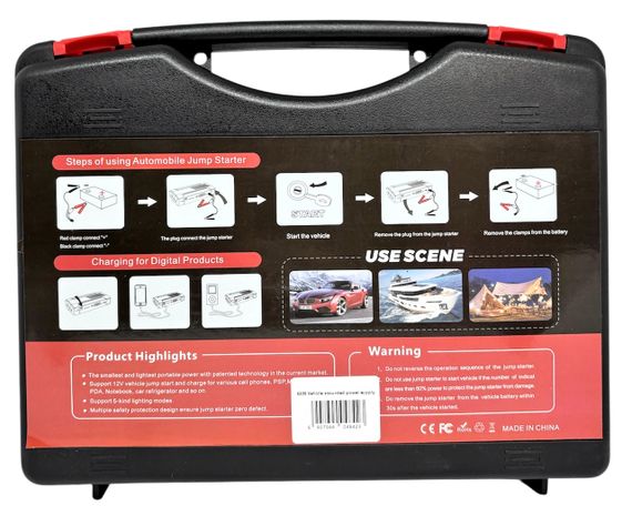 Пусковий пристрій для авто Jump Starter 12V 600A з USB і Type-C, бустер для запуску автомобіля, портативний power bank | Зображення 8