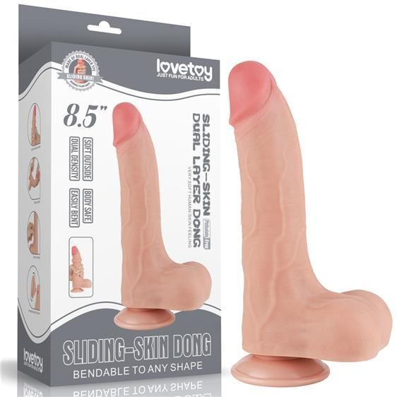 Фалоімітатор - Sliding-Skin Dual Layer Dong 8.5" Flesh Sex Aura