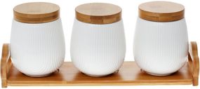 Набір банок Nouvelle Home Viola 3 банки 600мл для сипучих продуктів на підставці
