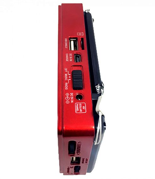 Портативний всехвильовий FM радіоприймач Golon RX 181 переносне радіо Power Bank USB червоний | Зображення 2