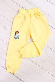 Штани для дівчинки з нашивкою Носи своє 92 Жовтий (p-5950-33985)