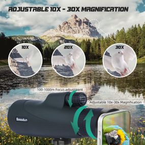 Bossdun 10-30x50 HD Monocular — монокуляр із зумом для туризму, риболовлі та спостереження