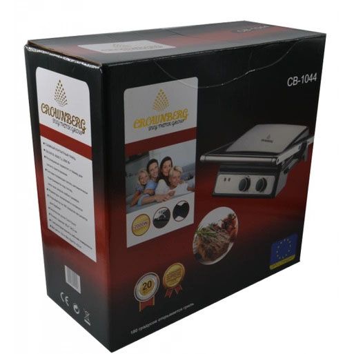 Контактный прижимной электрический гриль Crownberg CB-1044 2000W | Зображення 4