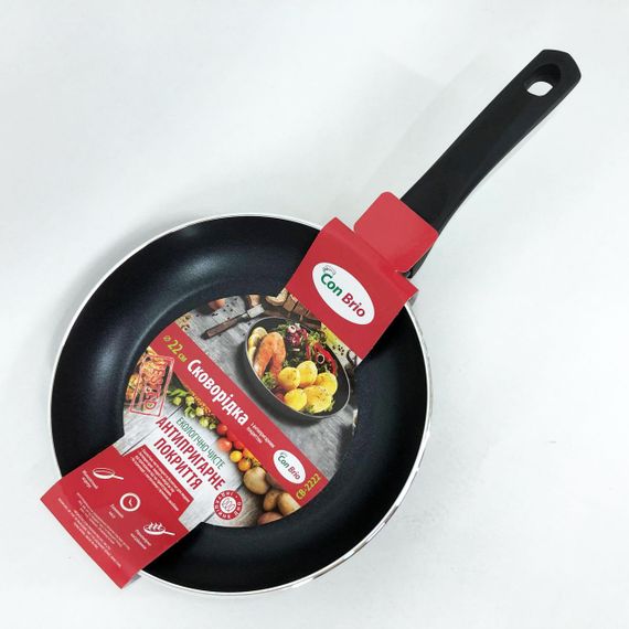 Сковорода 22 см Con Brio СВ-2222 FULL INDUCTION, антипригарна сковорода для індукційної плити | Зображення 4