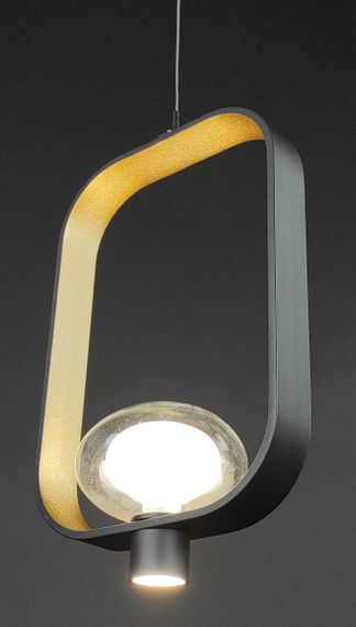 Люстра світлодіодна підвісна LED світильник для квартири на стелю лед 27709 Чорний 45-220х12х22 см. | Зображення 4