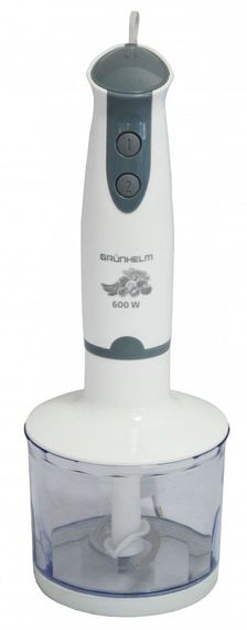 Занурювальний блендер 3в1 Grunhelm EBS-600SS 600 Вт подрібнювач міксер багатофункціональний кухонний Біло-сірий | Зображення 4