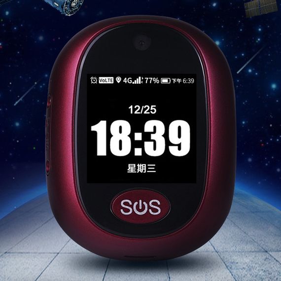 Трекер GPS V45 Tracker Pendant with display SIM (4GLTE with 2GGSM fallback) 600mAh Black Red | Зображення 1