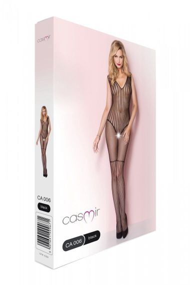 Сетчатый черный бодистокинг с рисунком боди и гетр Casmir CA006 | Зображення 6