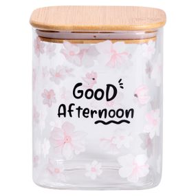 Банка для сипучих продуктів з бамбуковою кришкою 900 мл ємність для сипучих скло HP-34-24