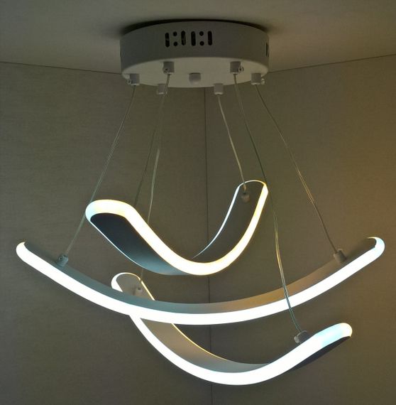 Люстра світлодіодна підвісна LED світильник для квартири на стелю лед з пультом 25632 Білий 25-90х46х46 см. | Зображення 4