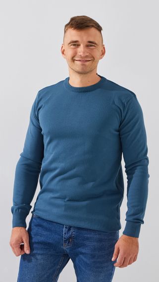 Джемпер однотонний чоловічий Demos PB003 4XL Джинсовий shop (2000999279690)