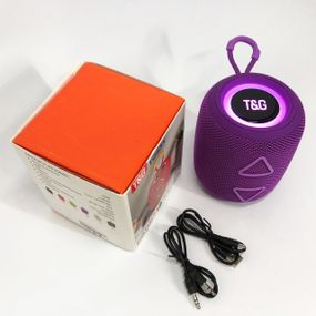 Портативная колонка TG655 5W с RGB подсветкой и ремешком. IX-912 Цвет: фиолетовый