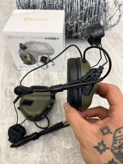 Активні навушники тактичні з мікрофоном на шолом Earmor M32H MOD3 Helmet Version РН6476 | Зображення 3