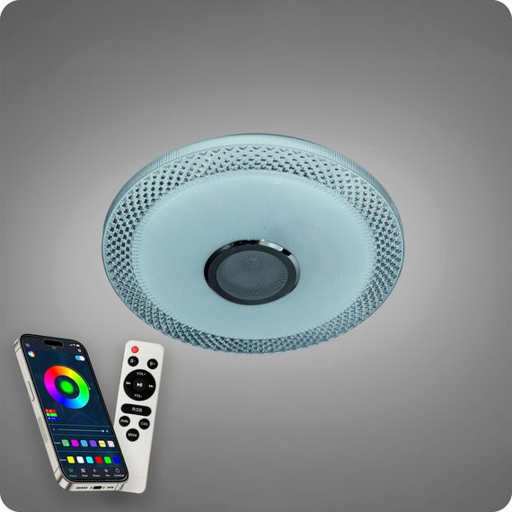 Люстра світлодіодна 517 Dlight RGB з пультом і  колонкою 70Вт Білий (02166) | Зображення 6