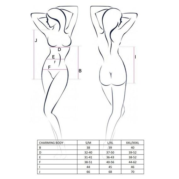 Боді Passion CHARMING BODY S/M, black | Зображення 2