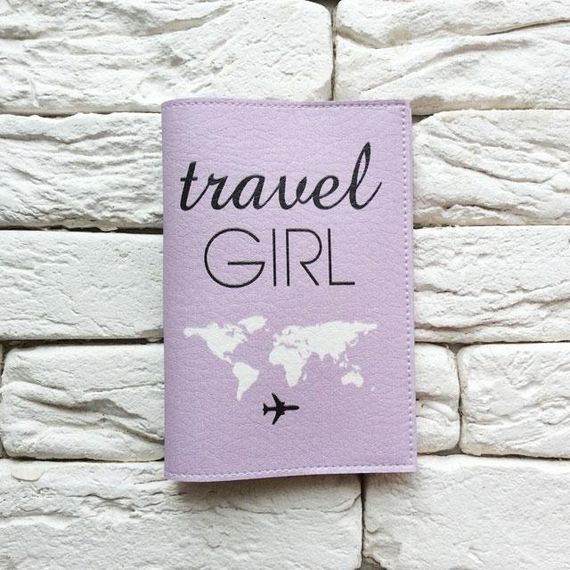 Обложка для паспорта Travel girl 5 (фиолетовый) | Зображення 1