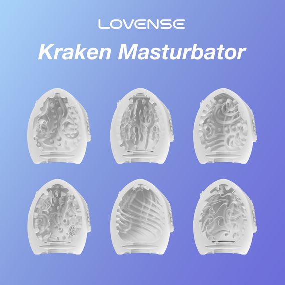 Набор мастурбаторов-яиц Lovense Kraken masturbator egg box, 6 штук, разная текстура | Зображення 4