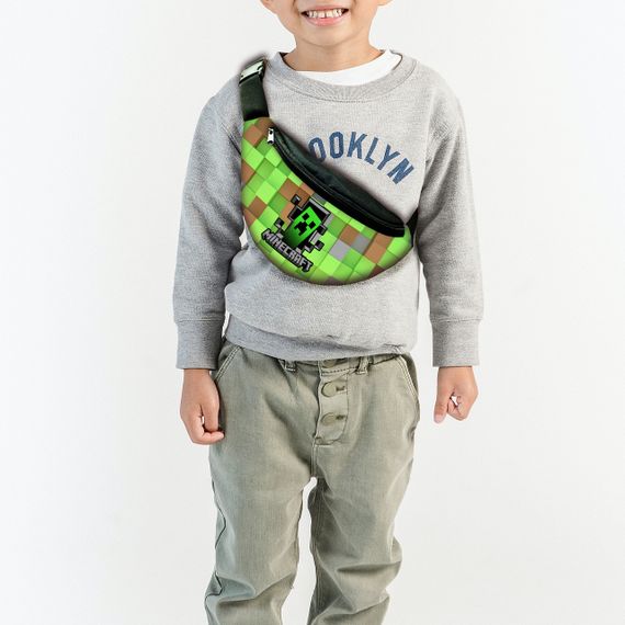 Сумка-бананка "Minecraft" с  принтом ,32х15см,детская,молодежная (00005)