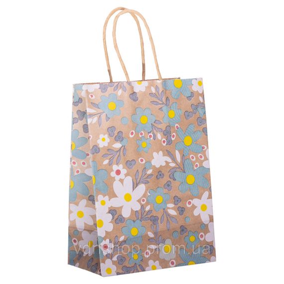 Набір подарункових крафтових пакетів з паперу 12 (шт.) гарні пакети для подарунків 15×8×21 (см) HP-10359-6BL | Зображення 2