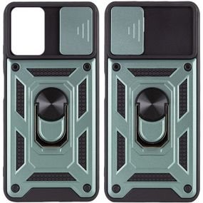 Ударостійкий чохол Camshield Serge Ring для Samsung Galaxy M23 5G / M13 4G TPU+PC, Шторка на камеру, Зелений