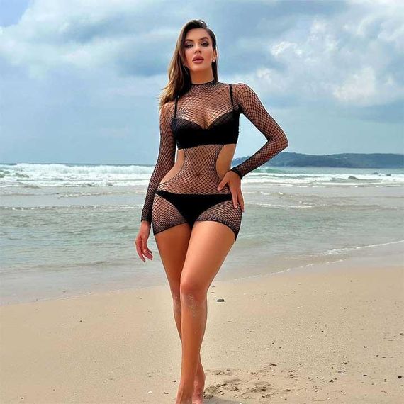 Сексуальное мини-платье под шею с открытой спиной S-M-L – Эротическое бельё | Зображення 2