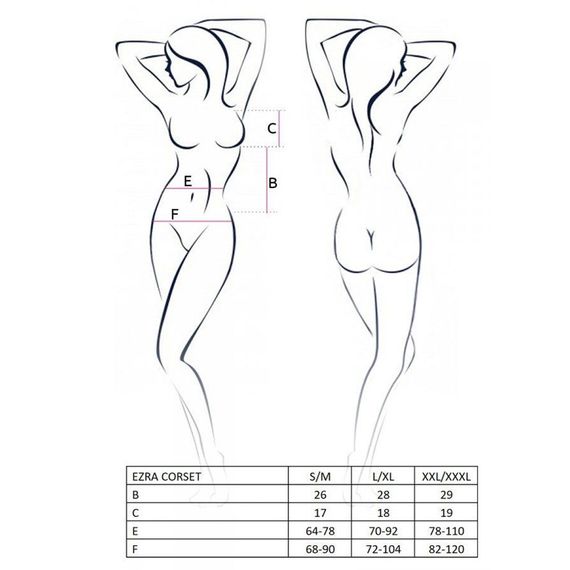 Корсет з декольте Passion ERZA CORSET black, 2XL/3XL | Зображення 4