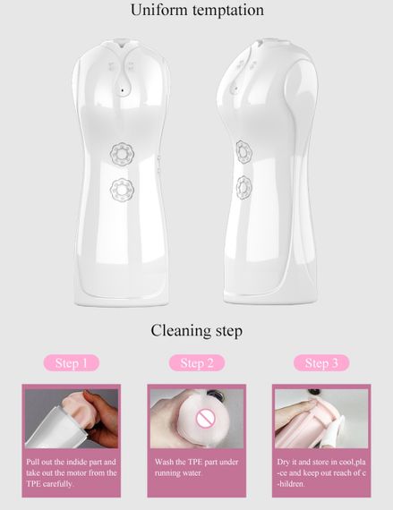 Мастурбатор Vibrating and Flashing Masturbation Cup USB 7+7 Function / Talk Mode (White) Sex Aura | Зображення 5