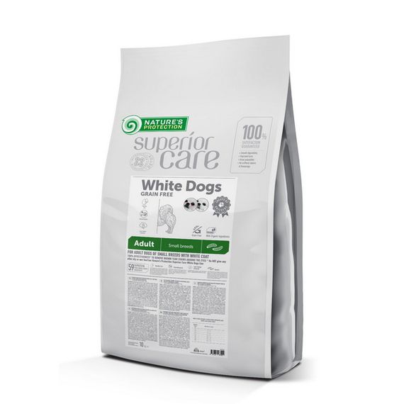 Корм Nature's Protection Superior Care White Dogs Grain Free with Insect Adult Small Breeds сухий з білком комах для собак малих порід з білим забарвленням вовни 10 кг