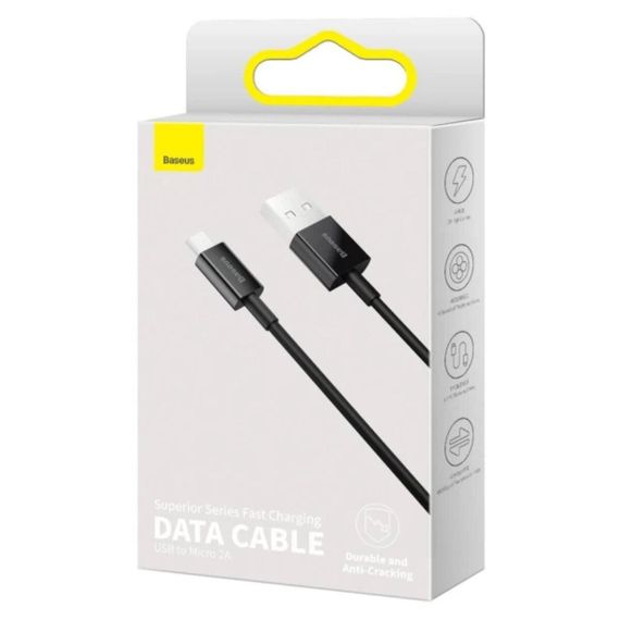 Кабель Baseus Superior Series Fast Charging Data Cable USB to Micro 2A 1m Black | Зображення 7