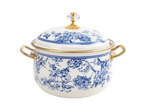 Кастрюля Peonies are blue объем 2.1л диаметр 16см с крышкой