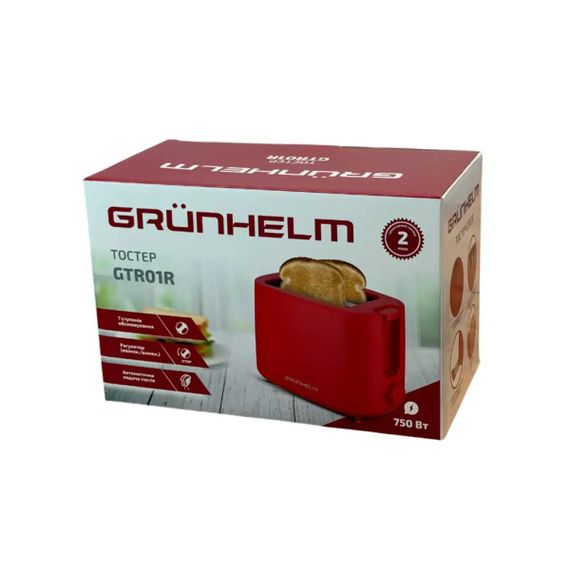 Тостер Grunhelm GTR01R 750 Вт красный | Зображення 6