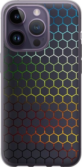 Чехол на iPhone 14 Pro Переливающиеся соты "498u-2646-17620"