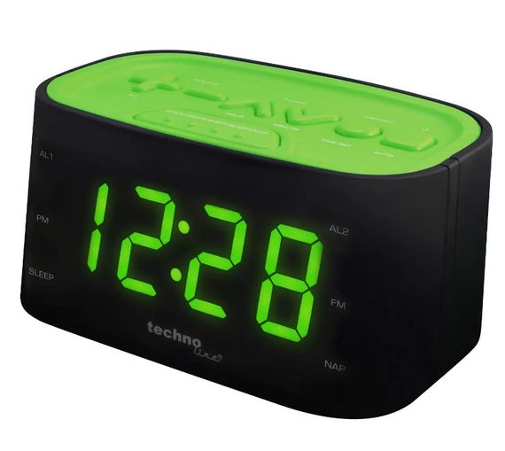 Годинник настільний з радіо Technoline WT465 Black/Green (WT465 grun) (DAS301825)