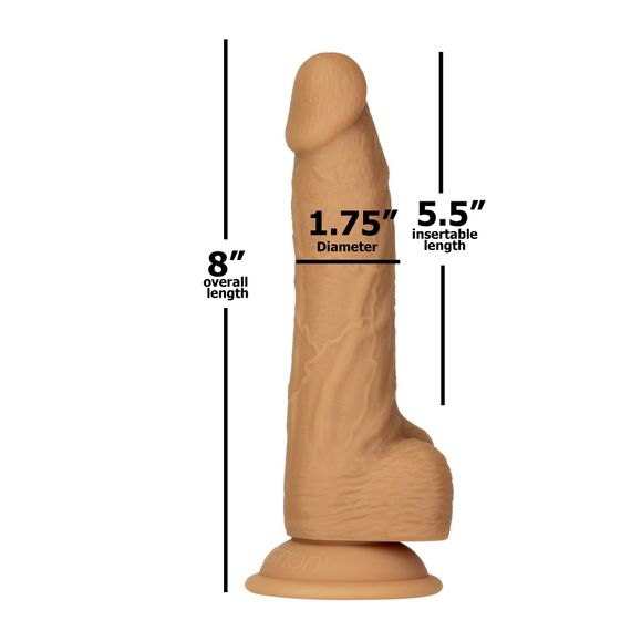 Фалоімітатор ADDICTION Dual Density Silicone Dildo Caramel 8″, присоска, діаметр 4,3 см, віброкуля | Зображення 3