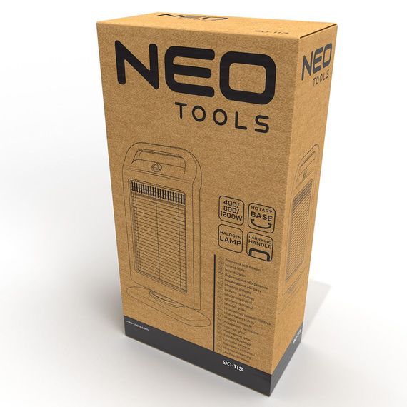 Інфрачервоний обігрівач Neo Tools 1200 Вт, площа обігріву 45 кв.м, чорний (90-113) | Зображення 1