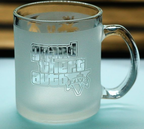 Стеклянная чашка 320 мл GTA с гравировкой подарок для фаната GTA игровая кружка ГТА | Зображення 3