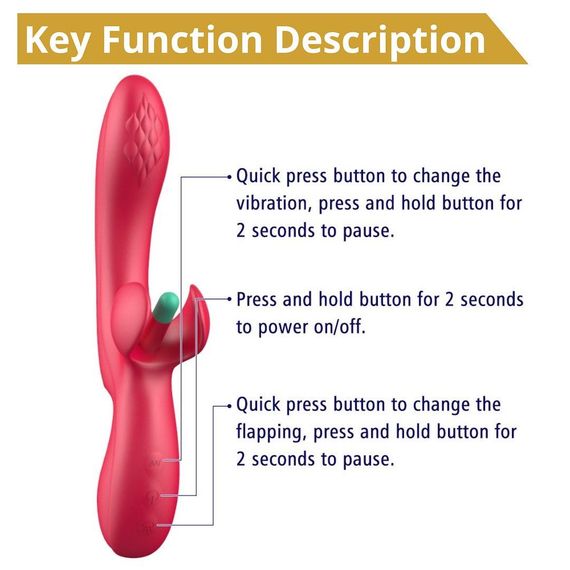 Вібратор - Erospace Sweet Play G-Spot & Critoral Flappinng Vibrator A16 sexstyle | Зображення 5