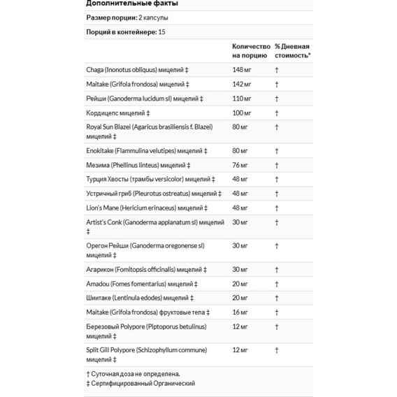 Грибний комплекс Fungi Perfecti Mushrooms MyCommunity Comprehensive Immune Support 30 Caps FPI-03811 | Зображення 1
