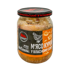 М'ясо курей у власному соку Тернопільський м'ясокомбінат 500 г