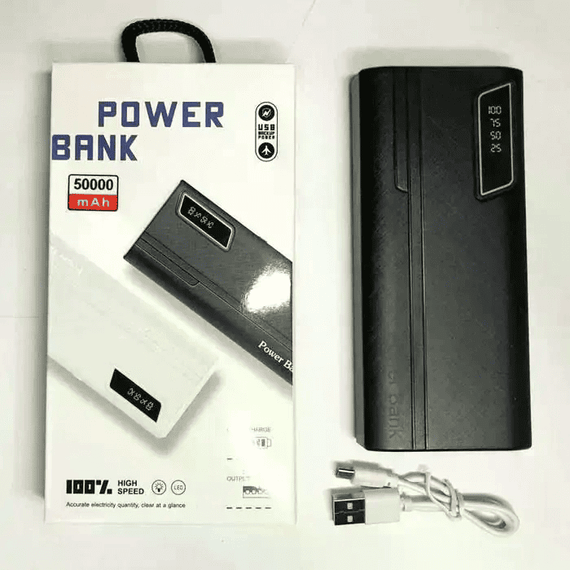 Мобільна зарядка Power Bank UN-3104 50000mAh із швидкою зарядкою та ліхтариком • Портативний зовнішній акумулятор 50000 мАг на 2 | Зображення 3