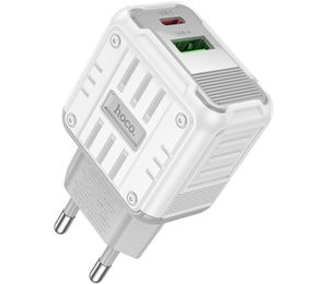 Зарядний пристрій Hoco C135A USB QC3.0 / Type-C PD3.0 20W швидка зарядка - White