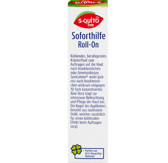 Ролик екстренна допомога при уксах комарів S-quitofree Insektenstich Soforthilfe Roll-on nature, 10 ml | Зображення 1