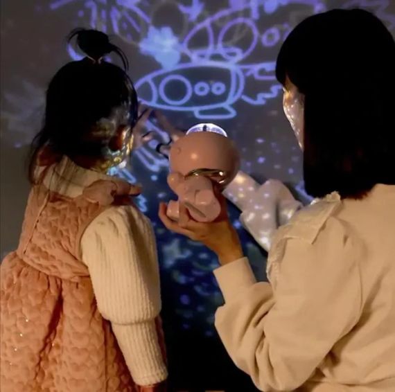 Проектор - нічник з обертанням 360 °, 12 змінних слайдів, LED настільна лампа | Зображення 4