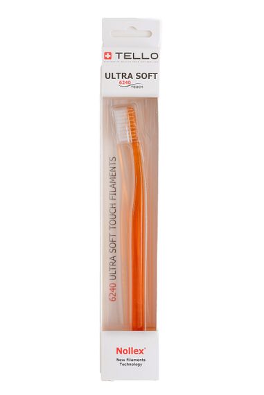 Зубна щітка Tello 6240 Ultra Soft White, d 0.10 mm, помаранчева