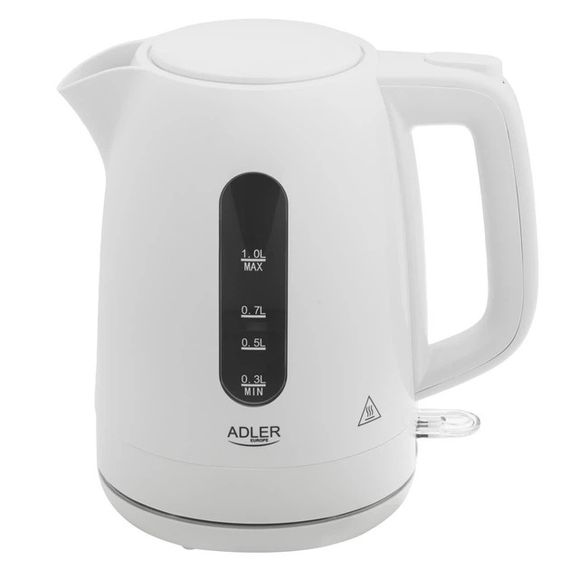 Електрочайник Adler AD 1380 white 1 л білий | Зображення 1
