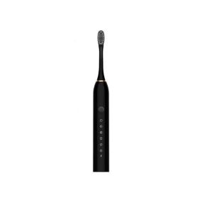 Чорна Електрична зубна щітка Sonic Toothbrush Х-3 ультразвукова акумуляторна 4 змінні насадки в комплекті