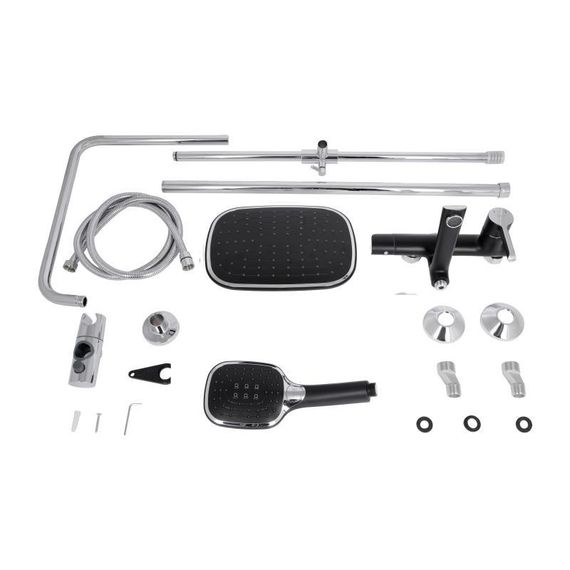 Душова система універсальна Qtap Grand на три споживача (з виливом) QTGRABCR1004 Chrome/Black | Зображення 7