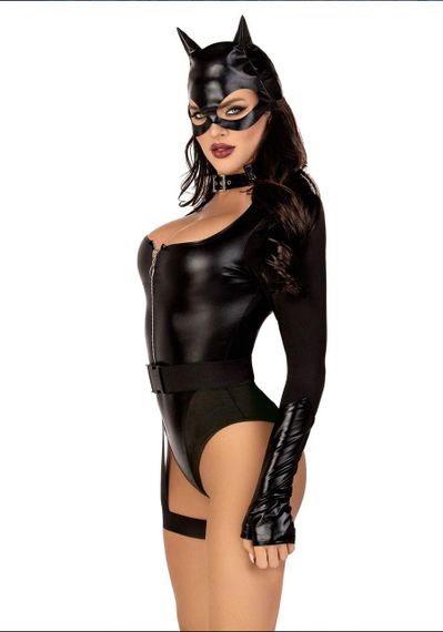 Еротичний костюм кішечки Leg Avenue Fierce Feline XS, боді, пояс з підв’язкою, маска кішки sexstyle | Зображення 2